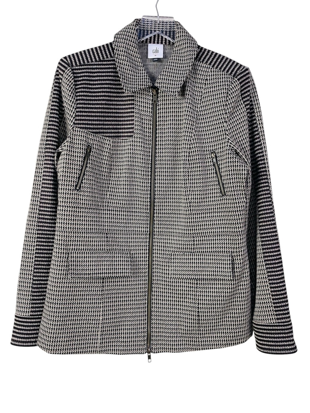 CAbi Houndstooth Baron Blazer Jacket Size M - Picture 2 of 9